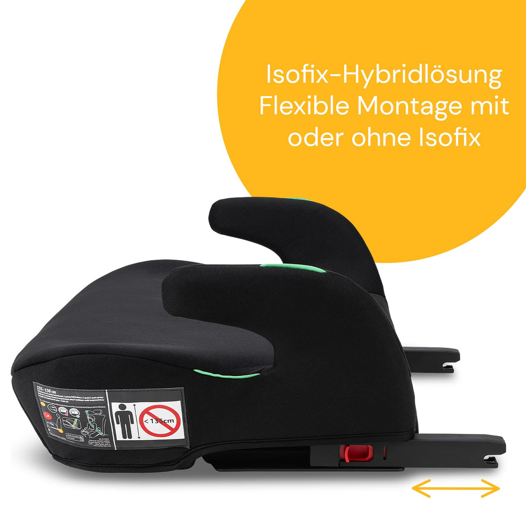 Osann Boost, Ergonomische Sitzerhöhung mit Isofix, für Kinder ab 135 bis 150 cm - Black