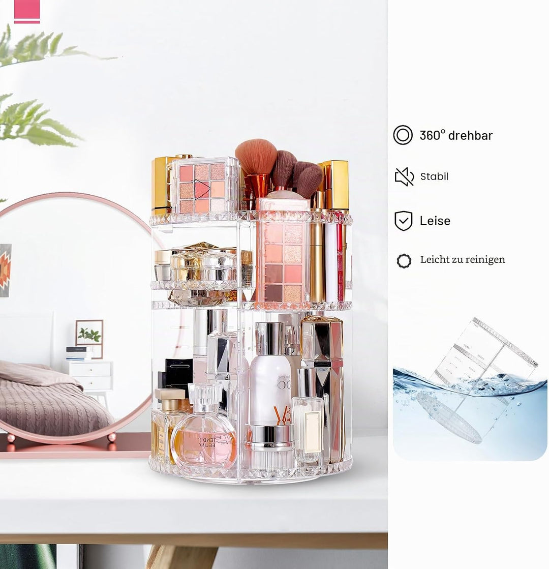 360 Rotierender Make Up Organizer und Lippenstift-Organizer, 16 Löcher, Lippenstifthalter, Verstellb