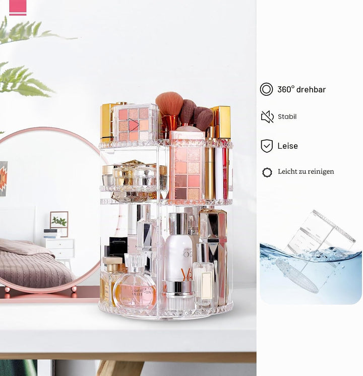 360 Rotierender Make Up Organizer und Lippenstift-Organizer, 16 Löcher, Lippenstifthalter, Verstellb