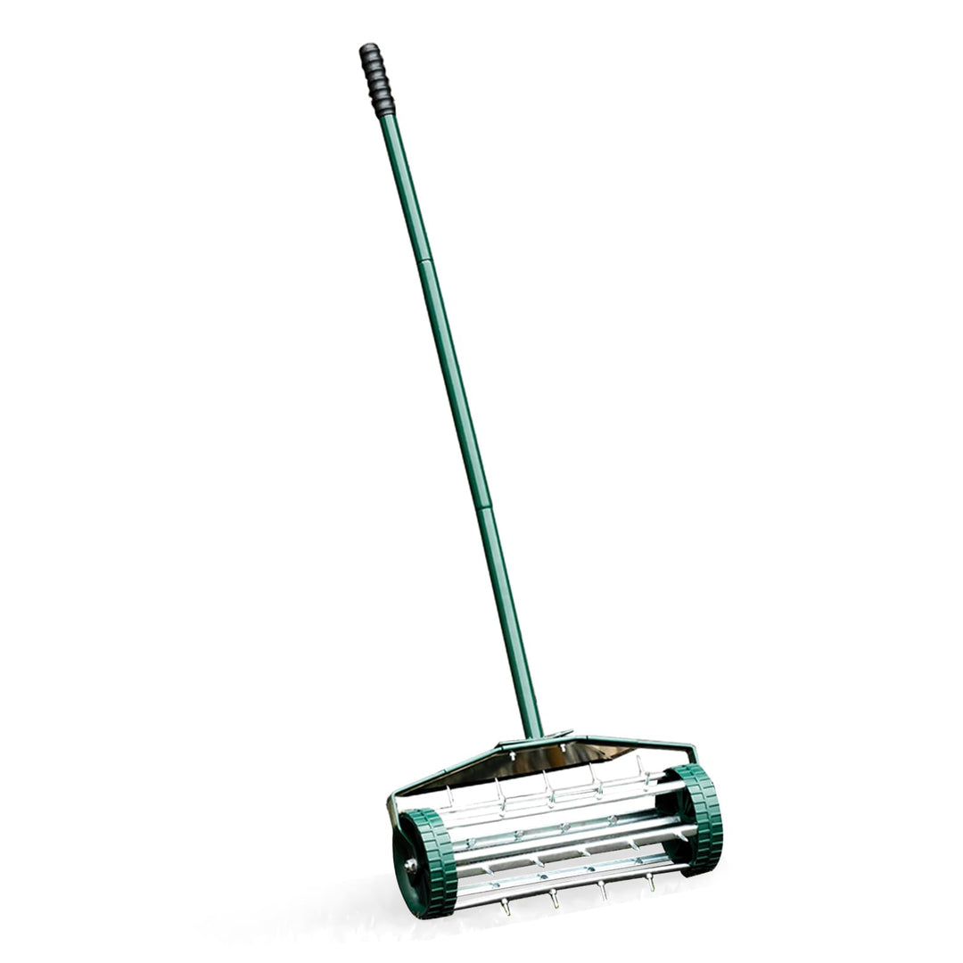 GOPLUS Handvertikutierer, Rasenlüfter mit 3cm Nägeln & breitem Schutzschild, Bodenbelüfter Manueller