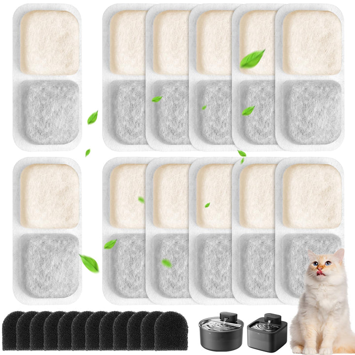 Filter Katzenbrunnen, 12 Packungen Katzenbrunnen Filter für Oneisall 2,2L Trinkbrunnen Katzen,inkl.