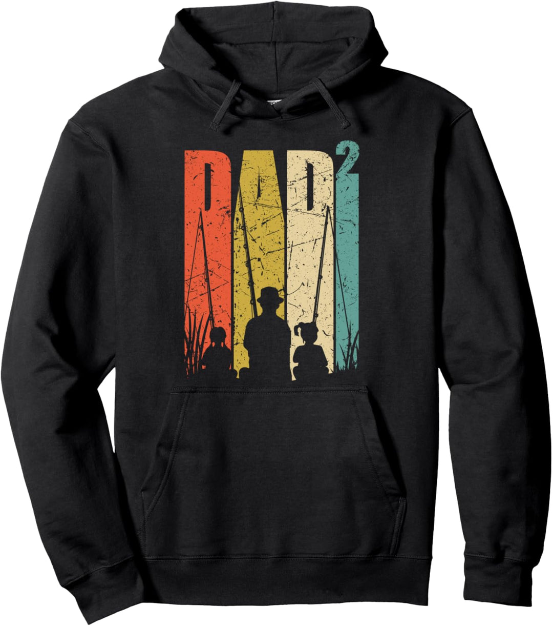 Papa 2 Töchter zweifacher Papa Motiv für Angler Pullover Hoodie