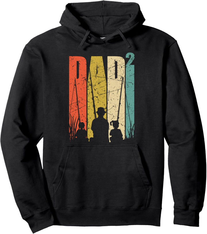 Papa 2 Töchter zweifacher Papa Motiv für Angler Pullover Hoodie