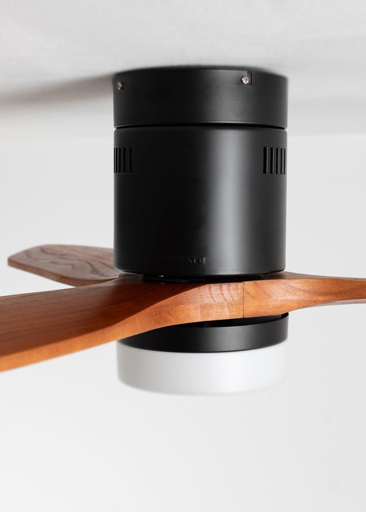 CREATE / WINDCALM NATURAL WOOD S/Deckenventilator mit Beleuchtung Schwarz Dunkelholzflügel mit WLAN