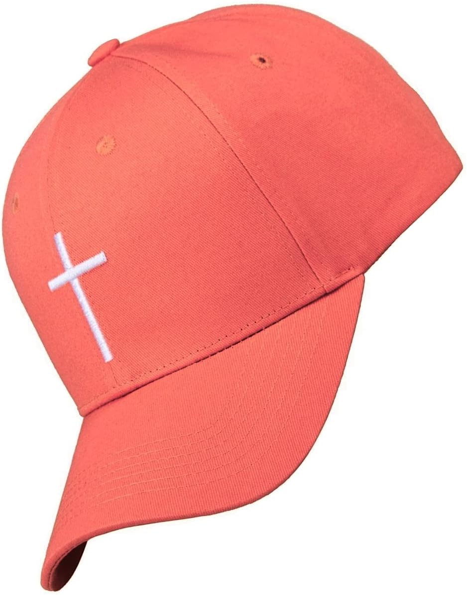 Bexxwell Baseball Cap lachsorange mit Kreuz-Stickerei (optimale Passform, Kappe, orange, lachs, Base