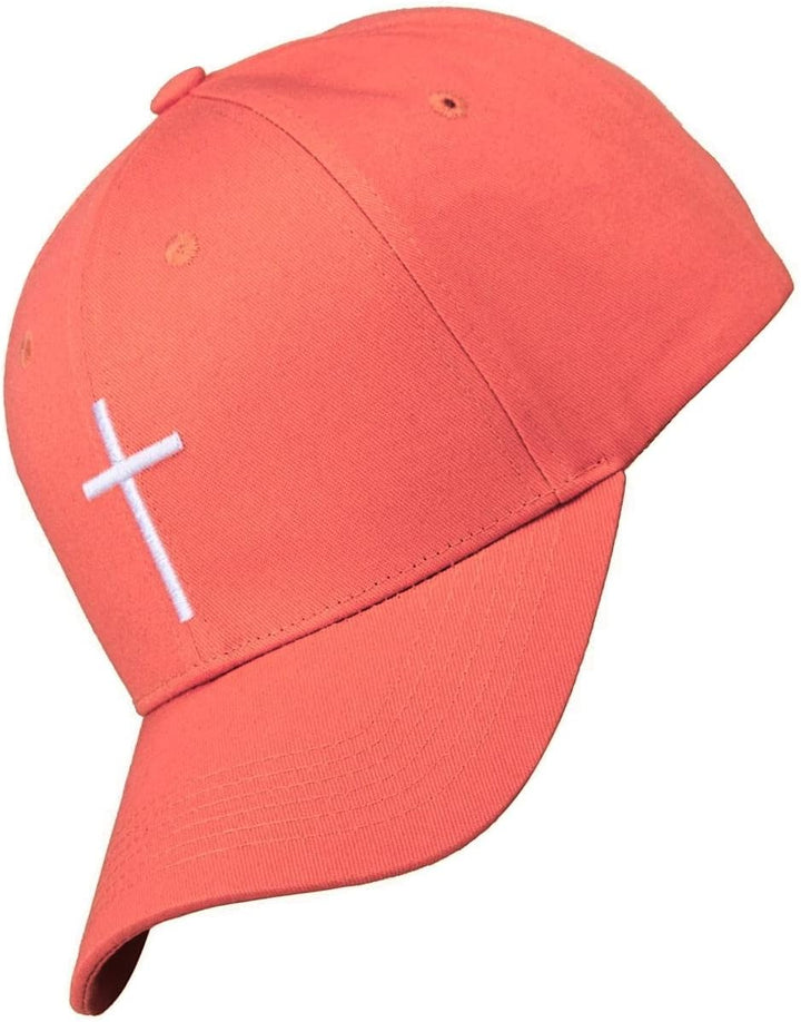 Bexxwell Baseball Cap lachsorange mit Kreuz-Stickerei (optimale Passform, Kappe, orange, lachs, Base