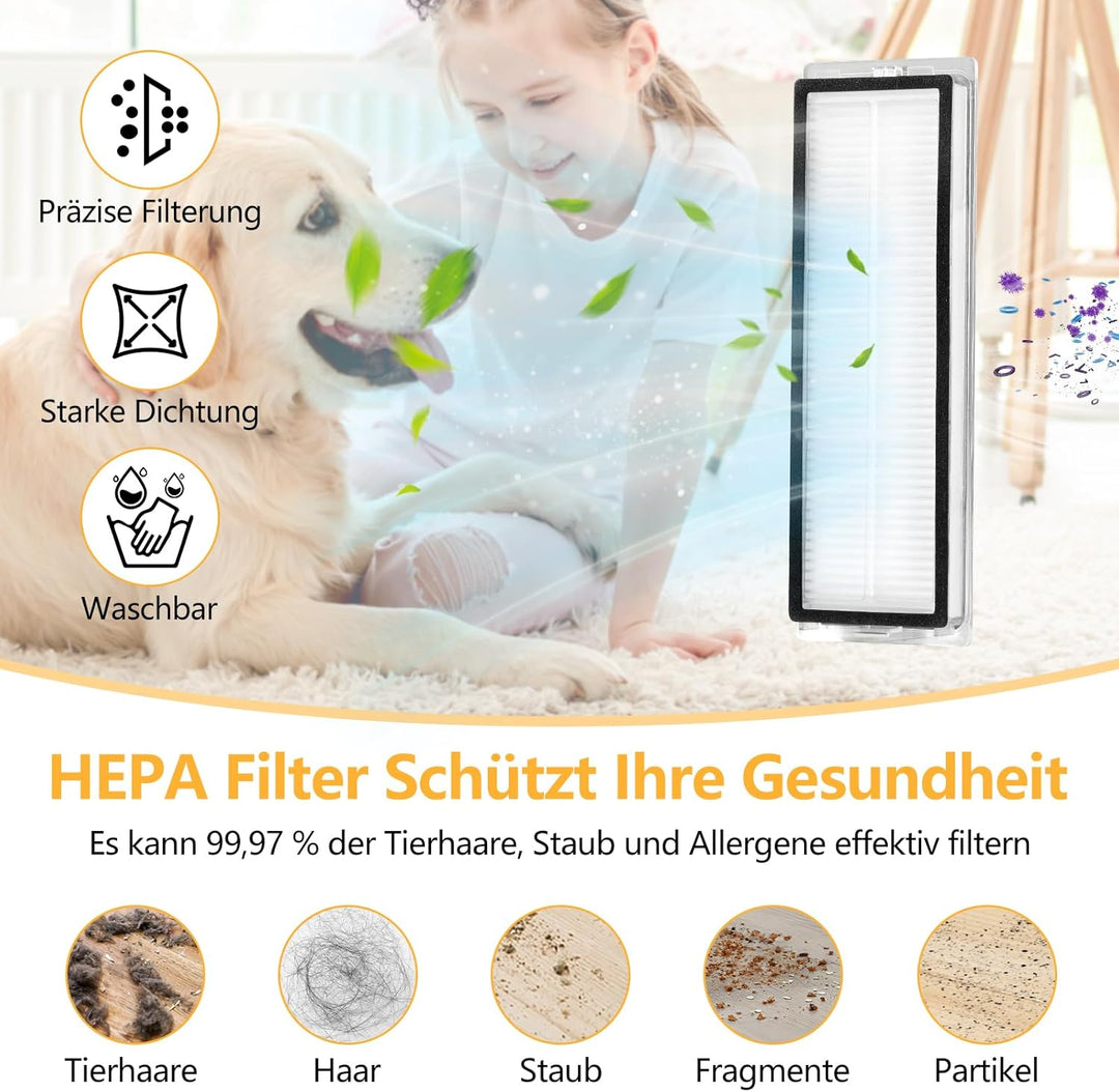 25 Stück Zubehör für Xiaomi X20 Plus / X10 Plus Saugroboter, Ersatzteile für Xiaomi X20, 6 Staubbeut