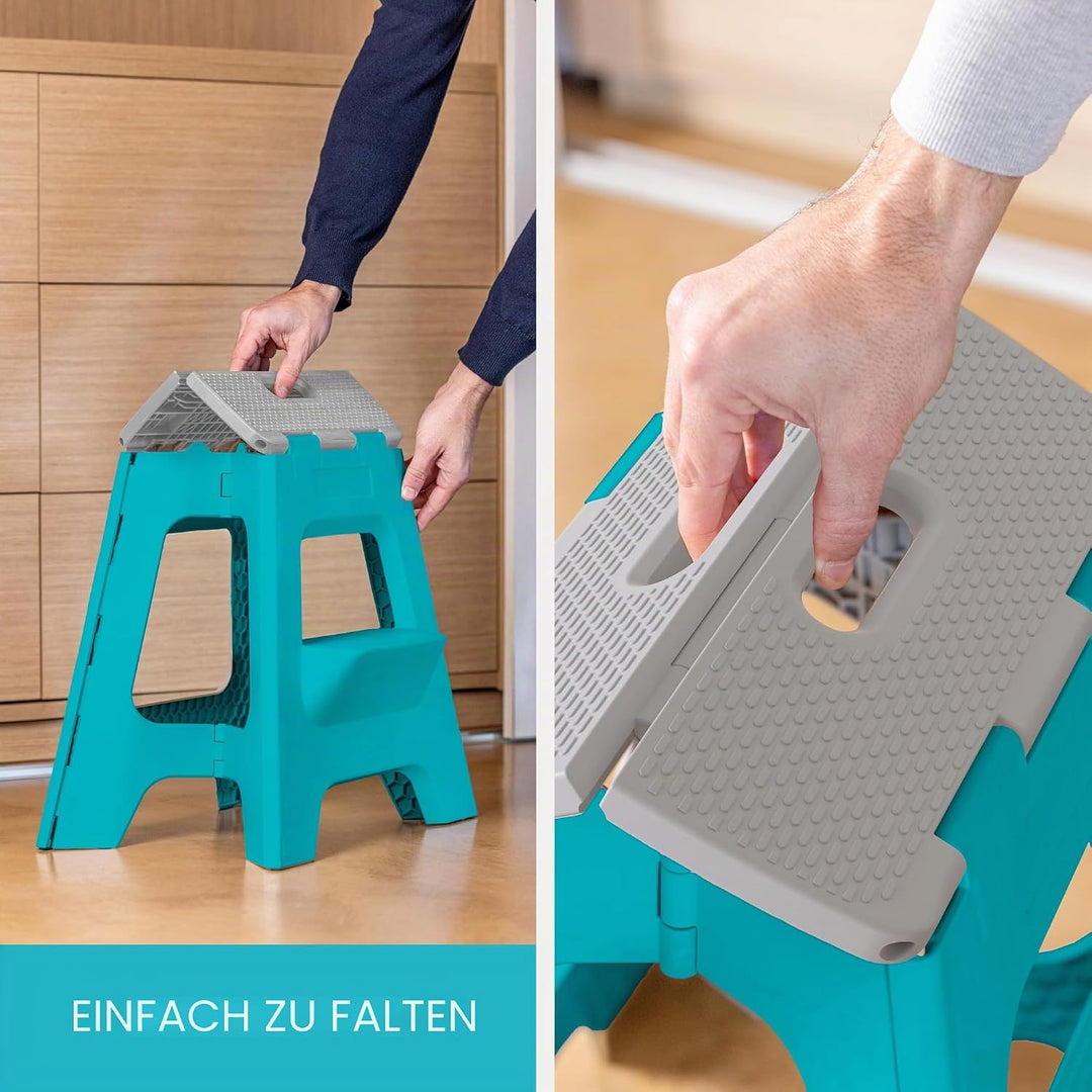 Vigar Kompakte Tritthocker Klappbar für Erwachsene, 40 cm, 2‑Schritt, Klapphocker Faltbar 150 kg rut