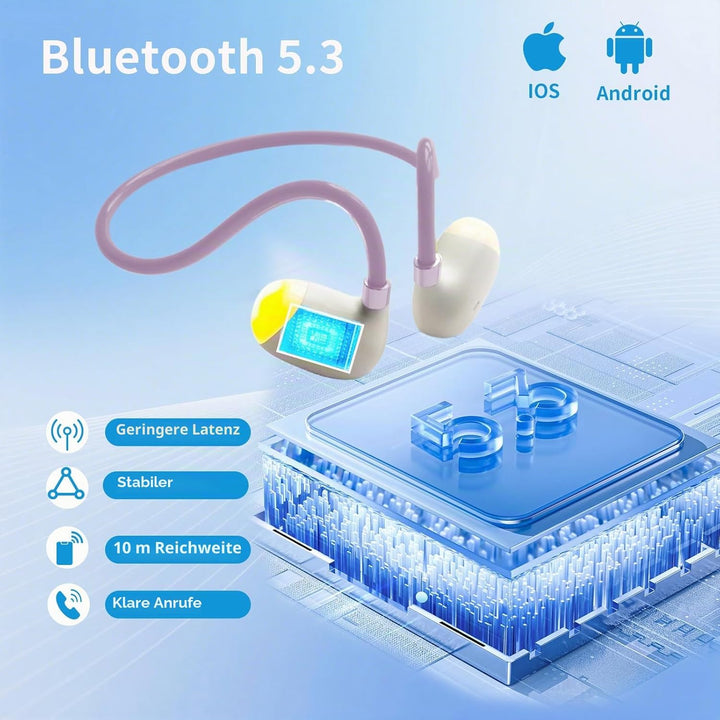 EJEAS X3 Air Conduction Sport Kopfhörer, Bluetooth 5.3 Open-Ear Kabellose Kopfhörer, mit Nachtlaufli