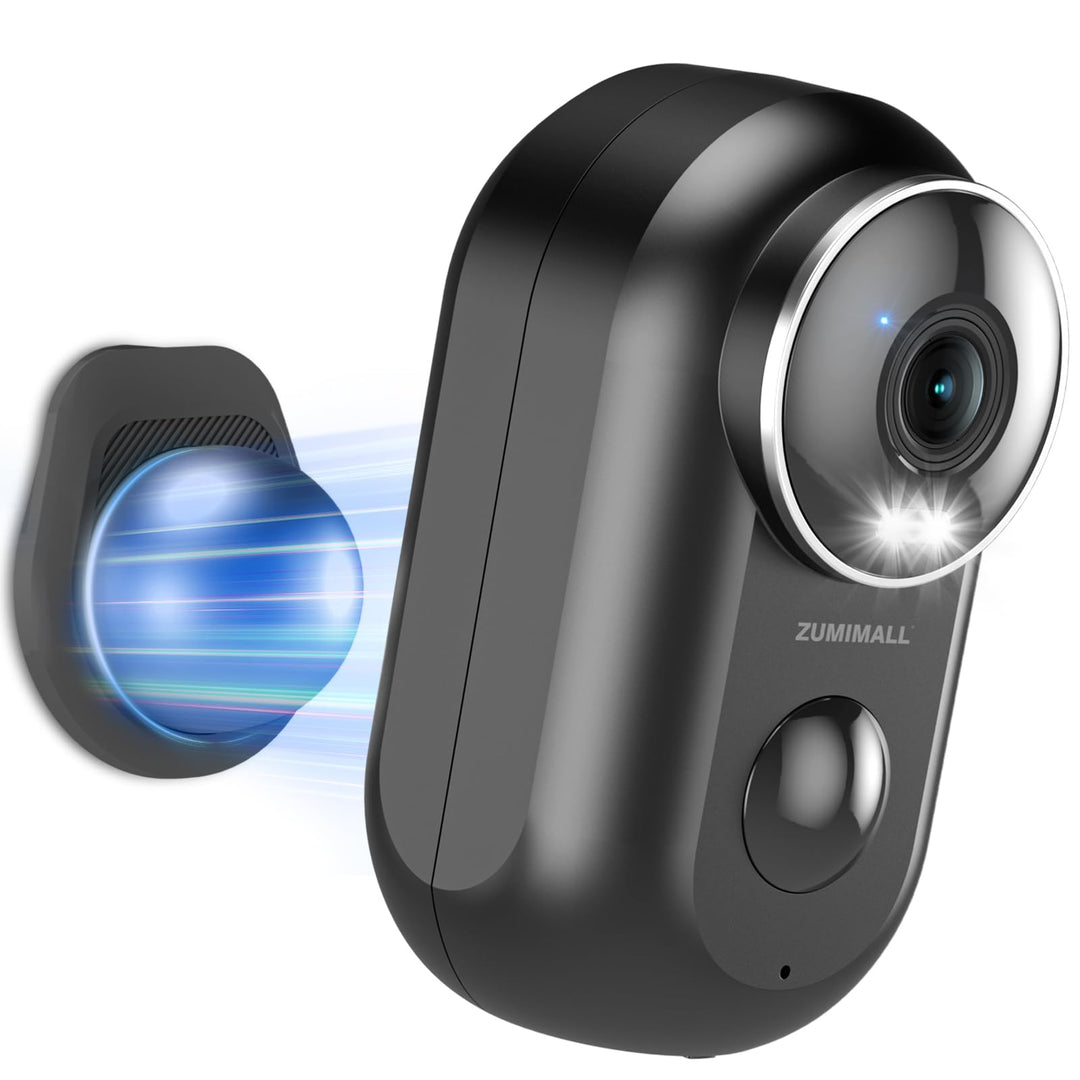 Überwachungskamera Aussen Akku, ZUMIMALL Kamera Überwachung WLAN, Kabellose Überwachungskamera Ausse