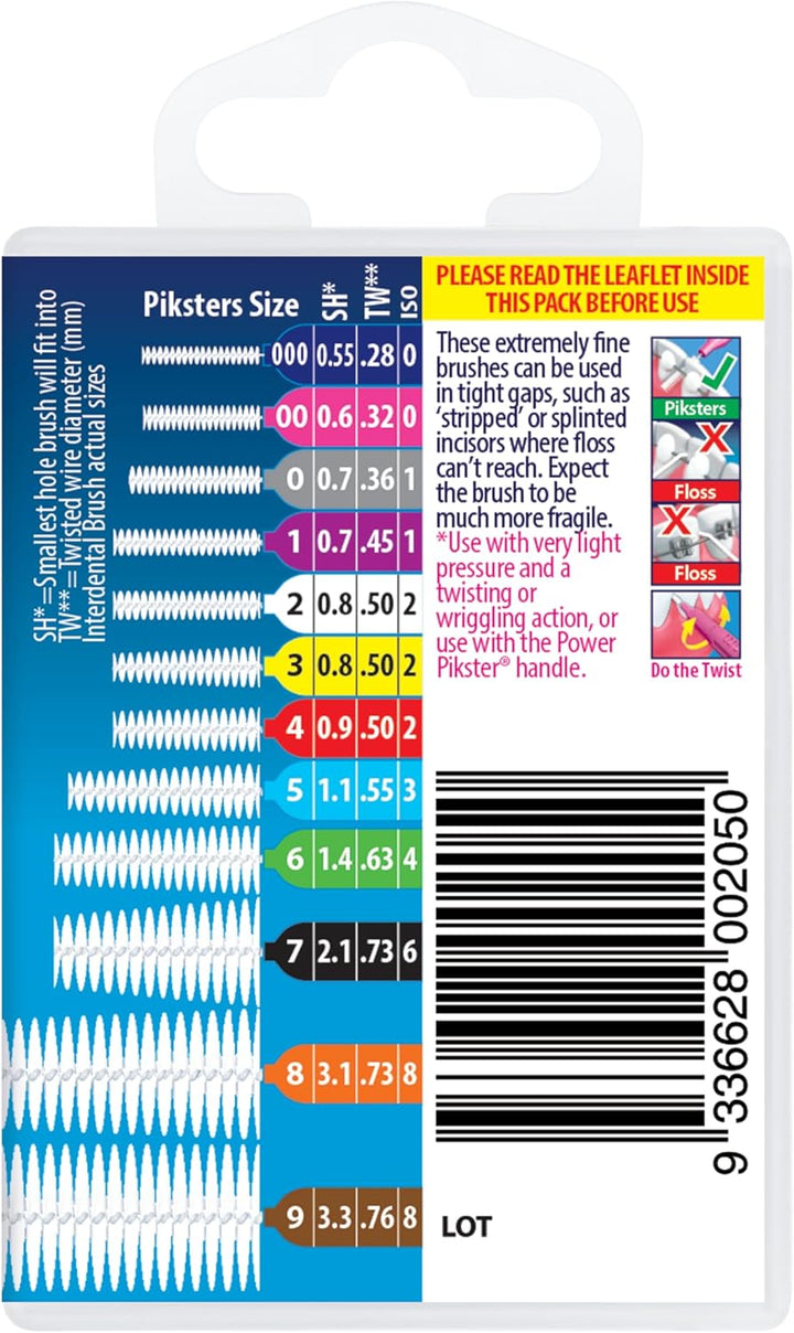 Pikster Interdental Brushes (40 Pack, Size 0 (Grey)) 1 stück (40er Pack) Size 0 (Grey), 1 stück
