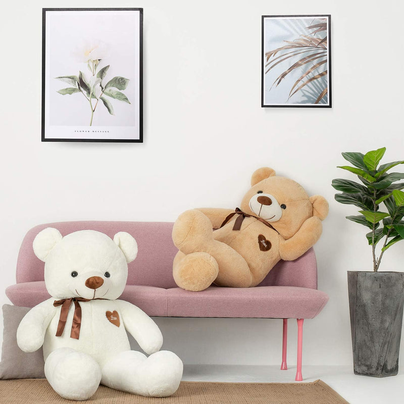 YunNasi Teddybär Gross Riesen Teddy Bär Plüschbär Kuschelbär 100cm/39 Inches Stofftier mit Bänder Ge