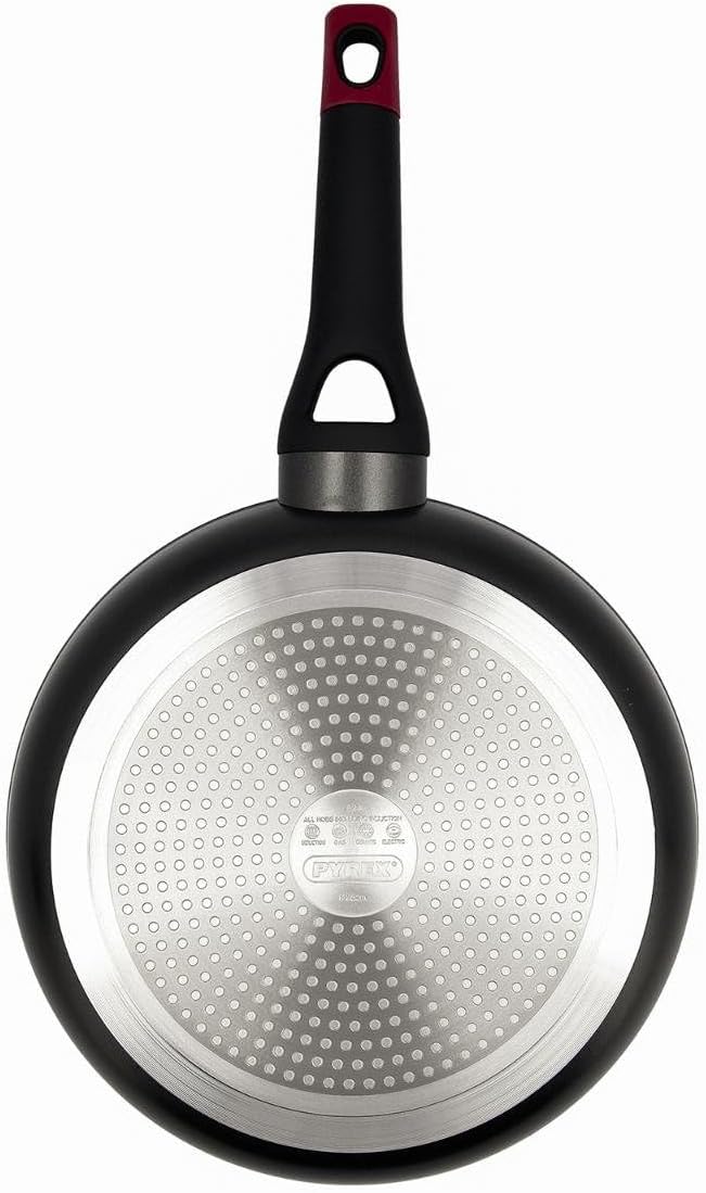 Pyrex OPTIMA + Pfanne aus geschmiedetem Aluminium, 28 cm 28cm Schwarz, 28cm Schwarz