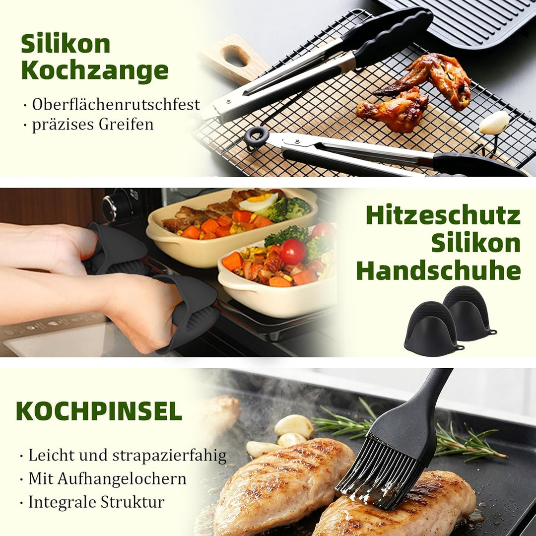 Ugotit Airfryer Zubehör, Auflaufform Airfryer Edelstahl 304 mit 2 Deckel & 2 Grillrost, für Ninja Ai
