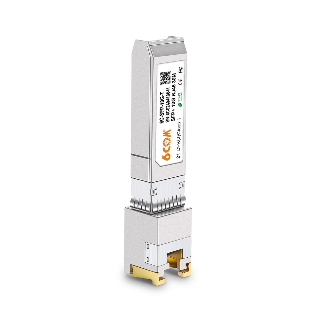 6COMGIGA 10GBase-T SFP+ Transceiver, 10G SFP+ zu RJ45 Kupfermodul, CAT.6a/7, bis zu 30 Meter, kompat