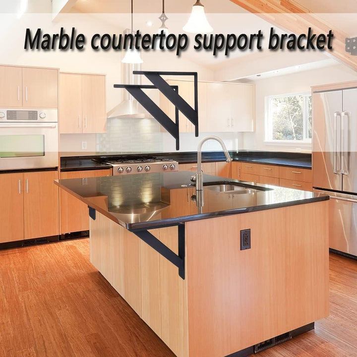 VANROUG Countertop Support Brackets,10”x10"x2"Heavy Duty Shelf Brackets,Wall Mounted Solid Shelf Bra