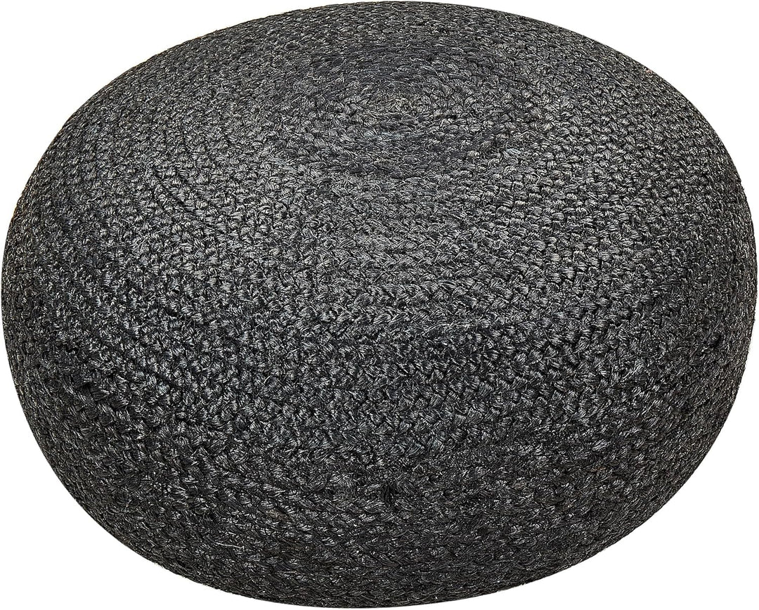 Natürlicher Pouf aus Jute schwarz ø 50 cm rund Tifelt