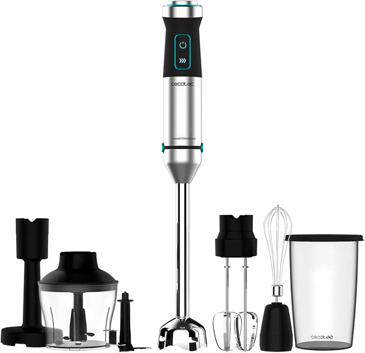Cecotec Stabmixer Power TitanBlack 1500 XL PerfectCream&Crush. 1500 W, CrossBlades Technologie mit 4