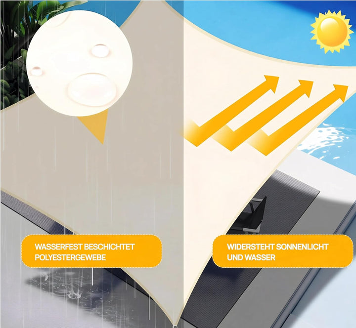 Shade&Beyond Sonnensegel Wasserdicht Rechteckig 2 x 3 m Wetterschutz Sonnenschutz Sunsegel PES-Polye