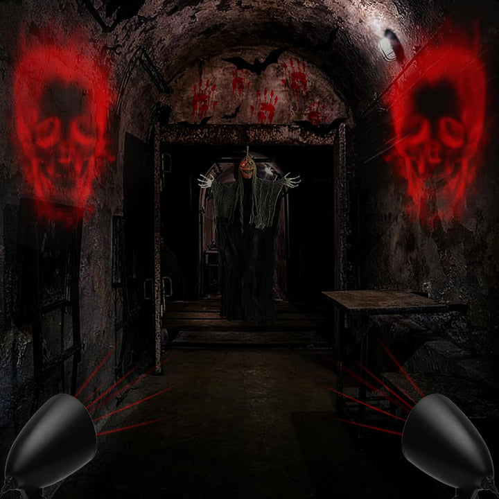 iShabao Halloween Deko Outdoor, 3D Dynamische Halloween Projektor mit Timer, Wasserdicht LED Projekt