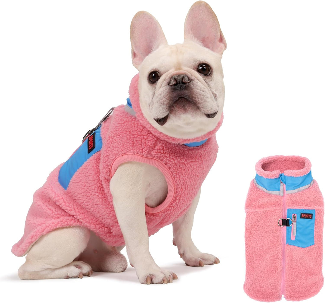 FEimaX Warme Hundemantel Winddichte Haustier Winter Fleece Hundejacke Winterweste mit D-Ring Hundekl