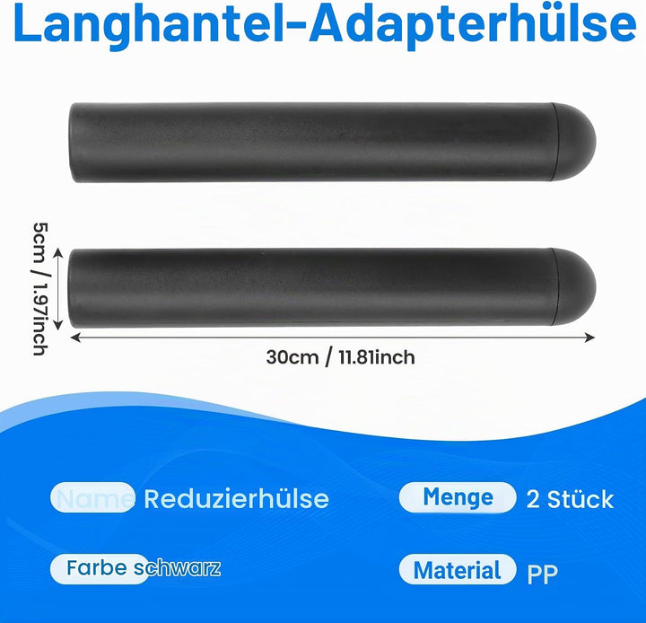 2PCS Hantelstangen Adapterhülse Variable Durchmesserhülse Fitnessstudio Zubehör 1Zoll auf 2 Hantelst