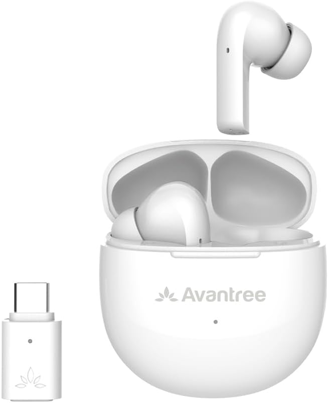 Avantree Reverb - Kabellose Kopfhörer für PC, PS5, PS4 mit USB-C Bluetooth Dongle und USB-Adapter, K