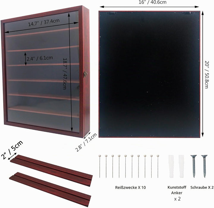 FramePro 3D Bilderrahmen 40x50 Grosse Schattenbox Vitrine Rahmen mit Glasfenstertür Erinnerungsstück