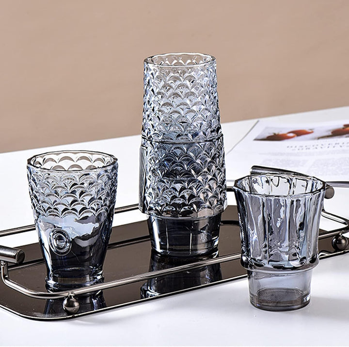 ZOEDT Koi-Fischform, stapelbare Trinkgläser, buntes Glas, 4er-Set, Galvanisierungsprozess, Exquisite