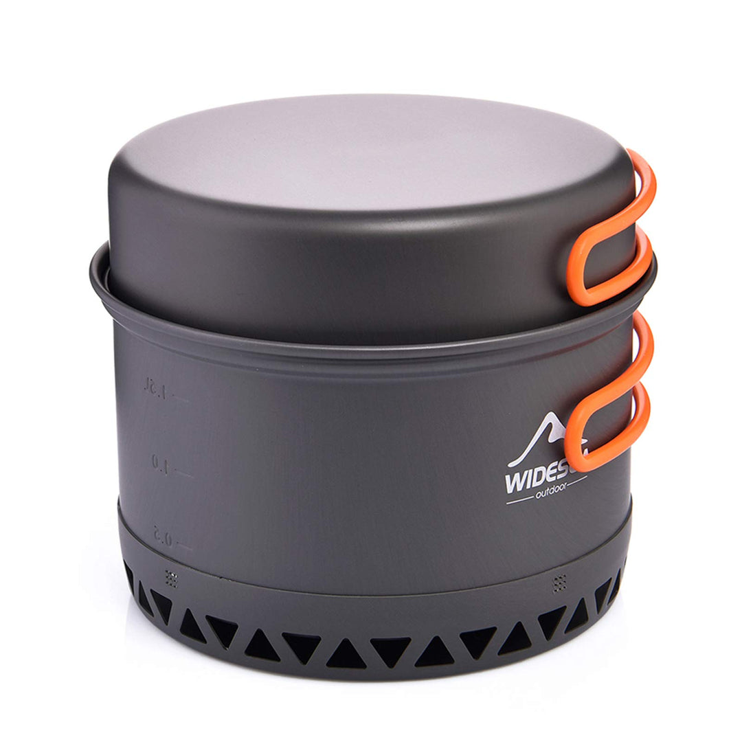 widesea Camping Kochgeschirr Outdoor Topf Pfanne Kochgeräte Wärme-Design für Wandern für 2-3 Persone