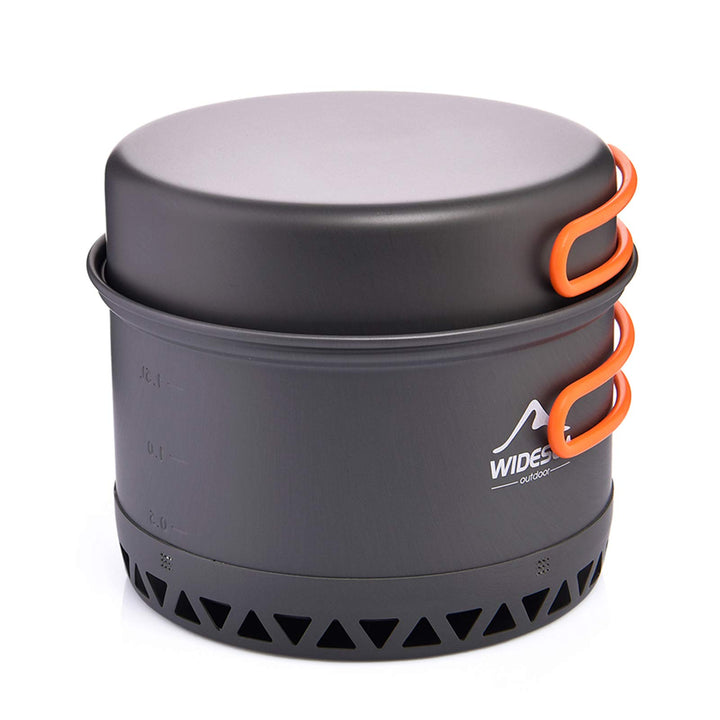 widesea Camping Kochgeschirr Outdoor Topf Pfanne Kochgeräte Wärme-Design für Wandern für 2-3 Persone
