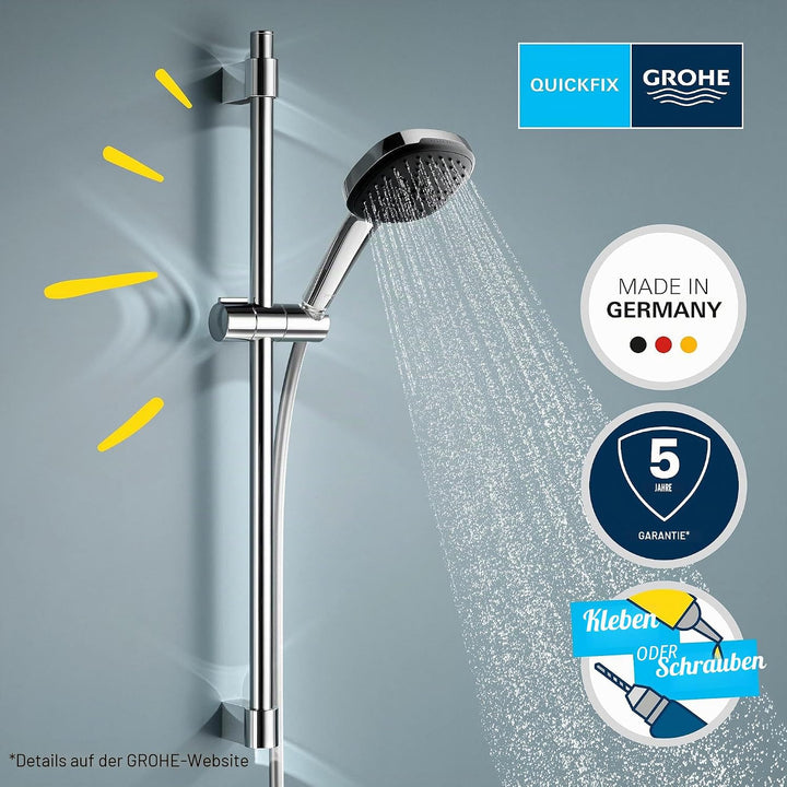 GROHE Vitalio 110, Duschset wassersparend, 8l pro Min (Brausestangenset mit: Duschkopf 2 Strahlarten