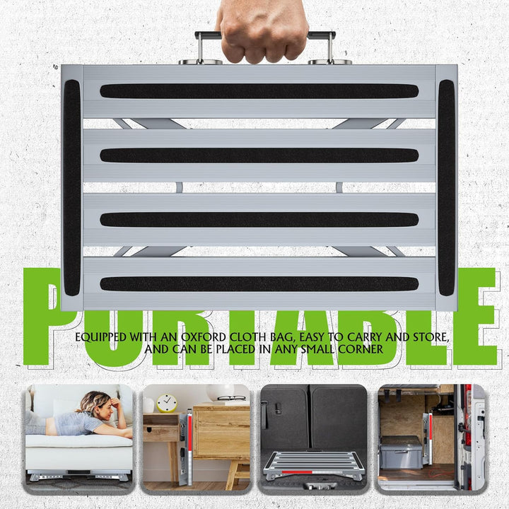 GARDTECH Wohnwagen Trittstufe, Aluminium Klapptritt Max Belastung 150 kg Höhenverstellbar für Carava