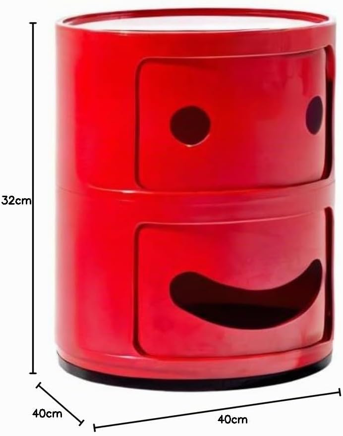 Kartell Componibili Container lächelnd, Kunststoff, Rot, 32 x 32 x 40 cm 2-fächer Smile Rot Lächelnd