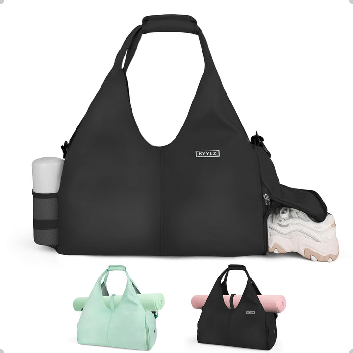 KYYLZ Sporttasche Damen Yogatasche Gross,Sporttasche Reisetasche mit Schuhfach,Wasserdicht Tragetasc