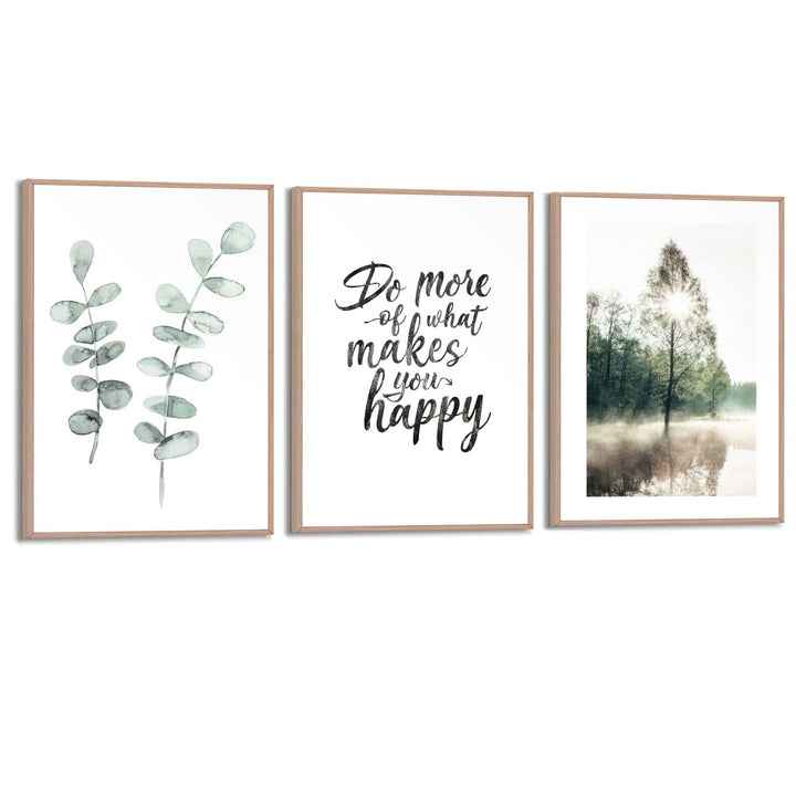 REINDERS Bilder Poster Set Deko Wohnzimmer mit Bilderrahmen More - Slim Frame MDF 20 x 30 cm 3er Set