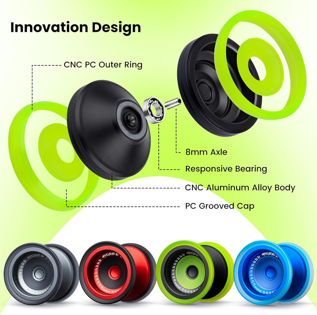 MAGICYOYO JoJo V13 Profi Finger Spin Yoyo, Metall + PC Hybrid Design, Dual-Modus für Responsive Yo Y