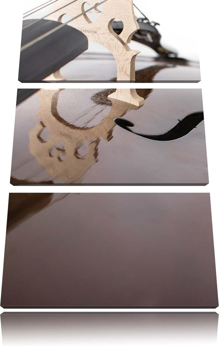 Cello 3-Teiler Leinwandbild 120x80 Bild auf Leinwand, XXL riesige Bilder fertig gerahmt mit Keilrahm