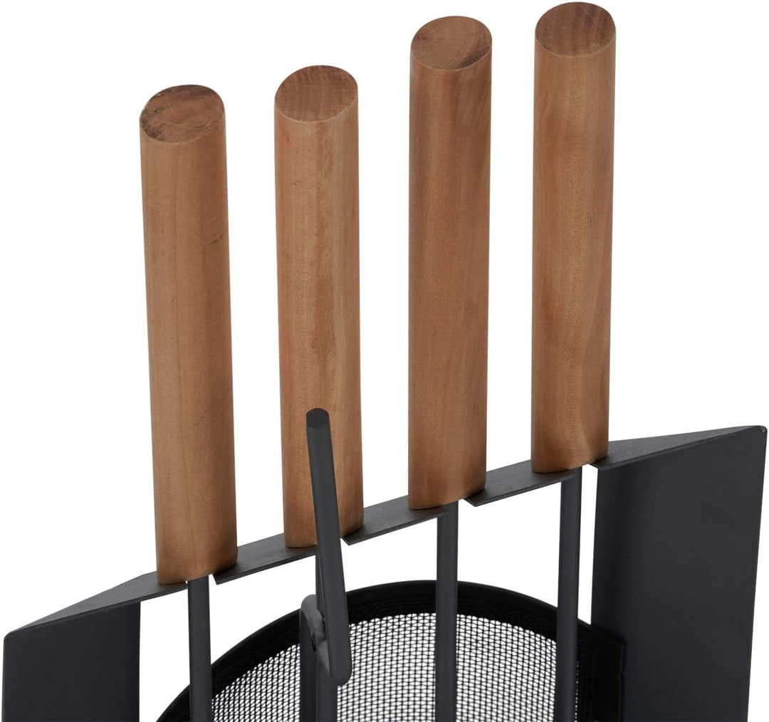 SULENO Kaminbesteck LIVERPOOL 5-teilig Kamingarnitur mit Ascheschaufel Besen Schürhaken, Kaminset &