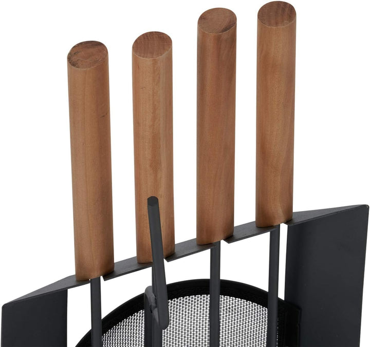 SULENO Kaminbesteck LIVERPOOL 5-teilig Kamingarnitur mit Ascheschaufel Besen Schürhaken, Kaminset &