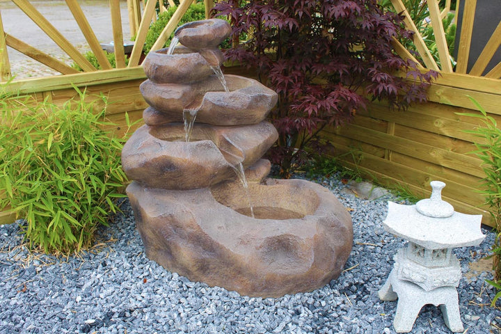 Gartenbrunnen Bachlauf Springbrunnen mit Beleuchtung Brunnen Wasserfall SB103-19