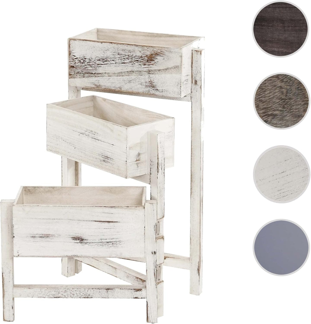 Mendler Pflanzregal T275, Standregal Blumenständer Pflanzkasten, 65x108x15cm, Holz Shabby-Look Vinta