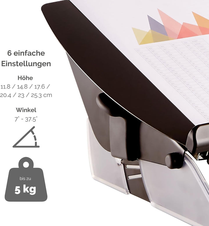 Fellowes Sichtfeld-Konzepthalter Easy Glide, Flexibler 2-in-1 Dokumentenhalter und Schreibunterlage,