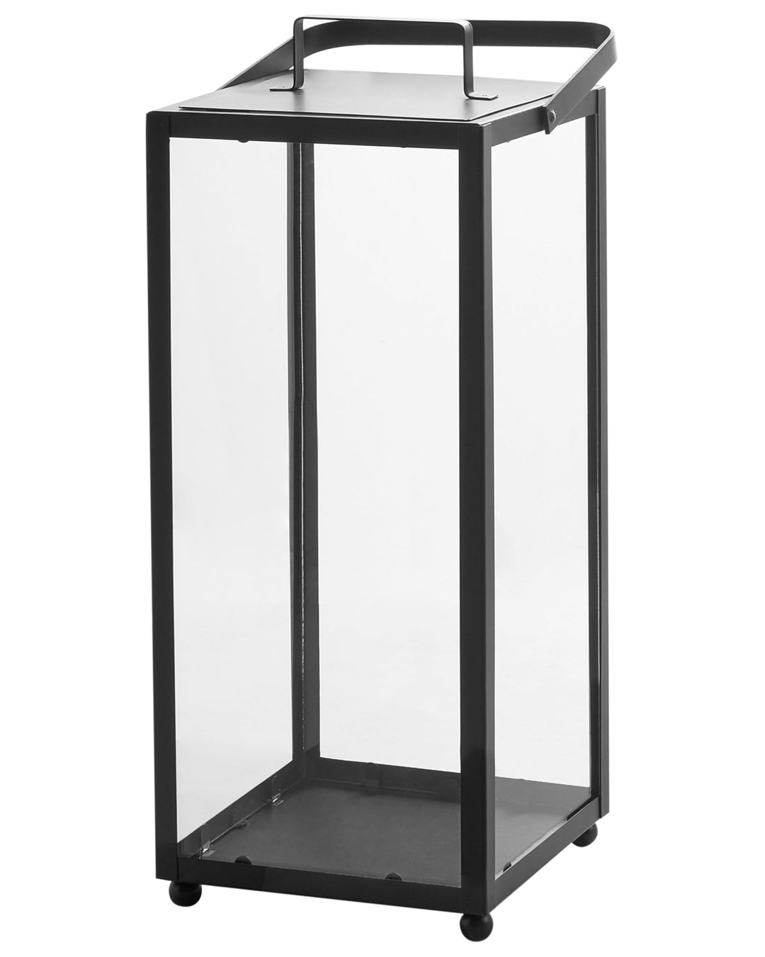 Windlichtlaterne Laterne Dekolaterne schwarz Metall Glaseinsatz H: 41 cm Lepar