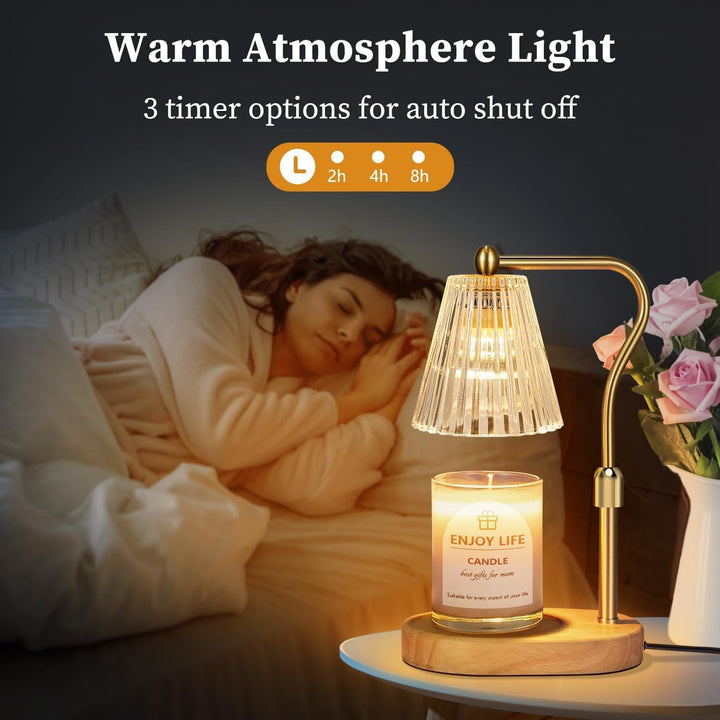 Kerzenwärmer Lampe, Candle Warmer mit Timer und Dimmer, Elektrischer Candle Warmer Lamp, Vintage Ker