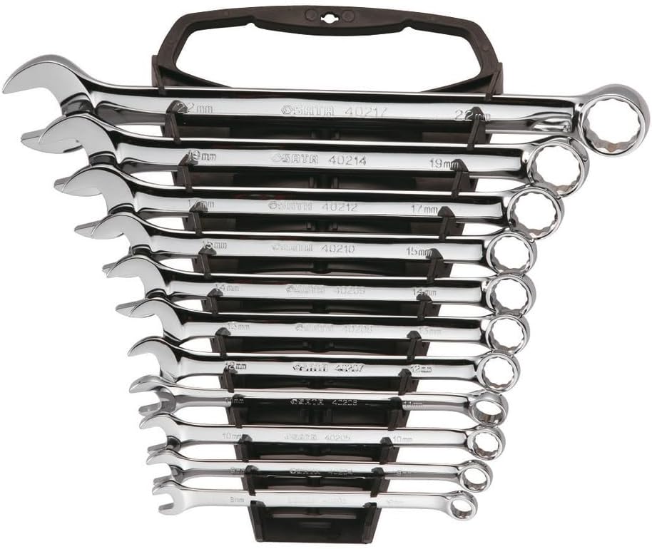 SATA ST09022SJ Ringmaulschlüssel-Set, metrisch, verchromt, 8 mm bis 22 mm, 11-teilig Metric 11-teili