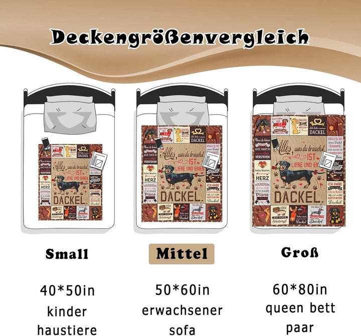 Dackel Geschenke, DackelGeschenk für Frauen Männer, Rauhhaardackel Geschenk, Dackel Decke Kuscheldec