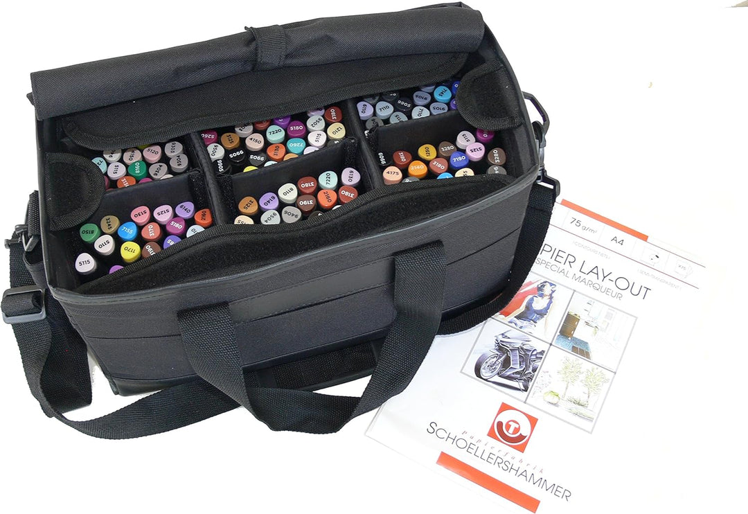 Graph'it Tasche mit kompletter Kollektion, 165 Marker in verschiedenen Farben