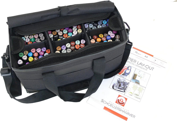 Graph'it Tasche mit kompletter Kollektion, 165 Marker in verschiedenen Farben