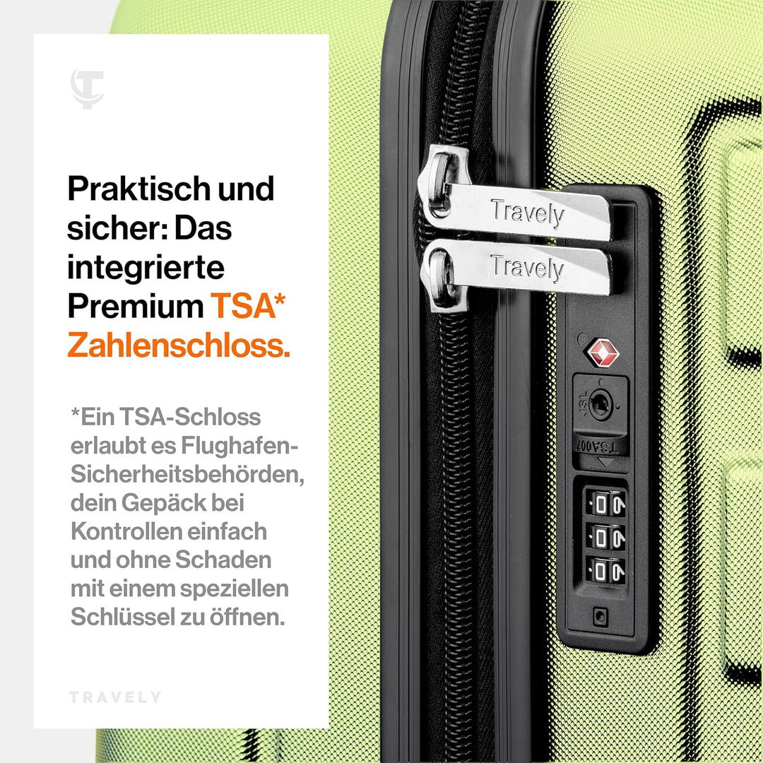 Travely Premium Koffer Gross: 28" Jede Menge Platz mit mehr als 120L Volumen, sehr robuster Hartscha